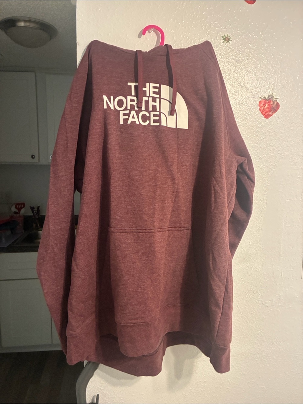 The North Face Women's Maroon Hoodie with Front Logo